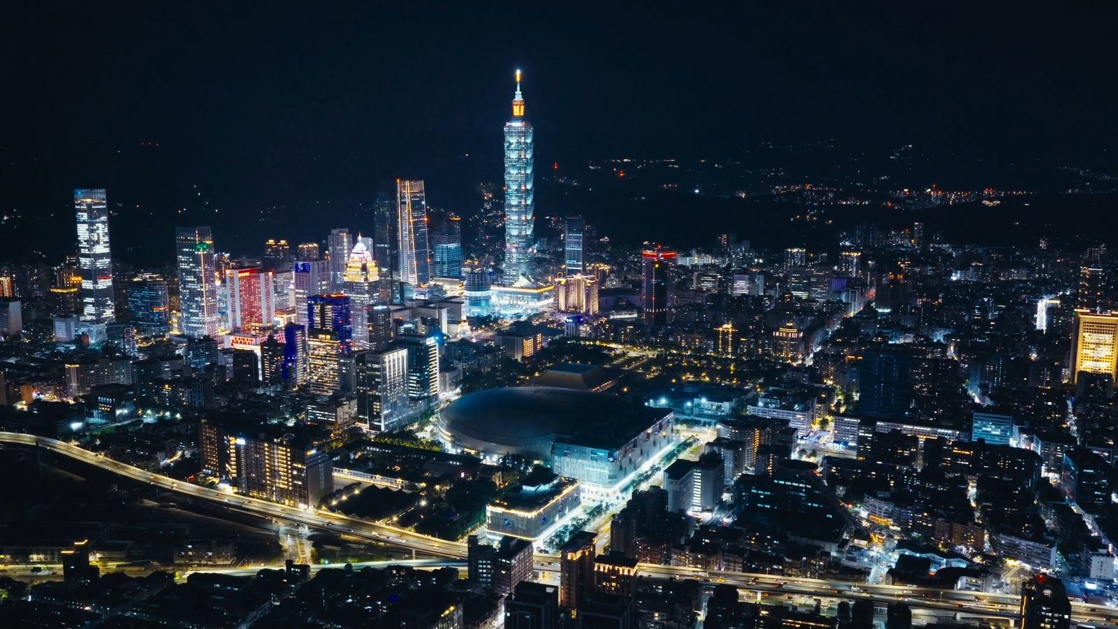 信義計畫區夜景與台北101